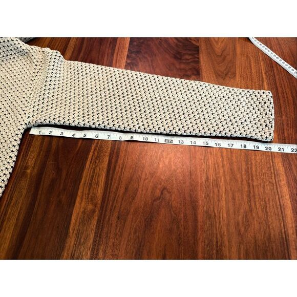 Men's Black Tan Full Zip Crochet Velvet Sherpa Lined Hooded Jacket Large - Picture 5 of 8